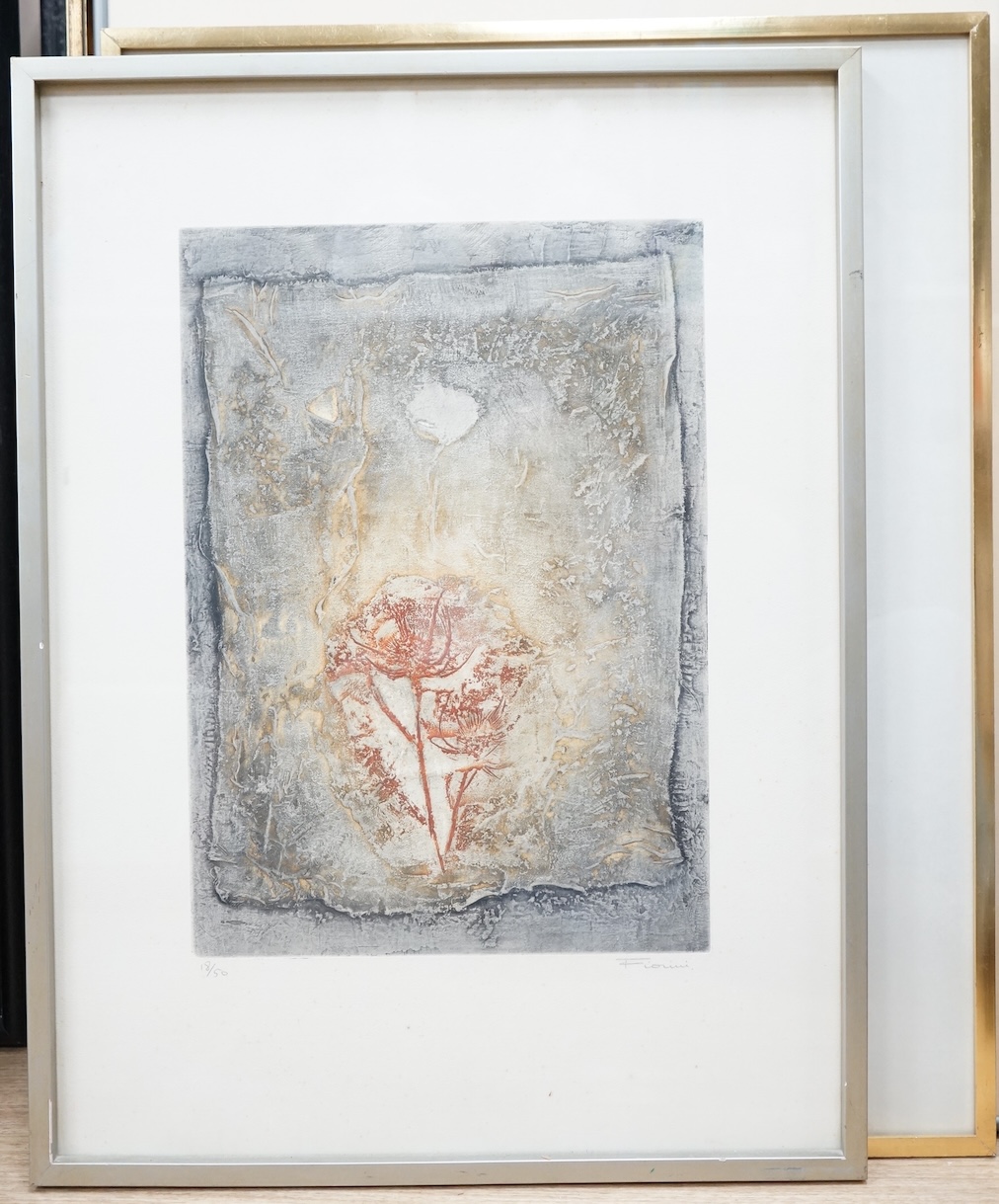 Marcel Fiorini (French, 1922-2008), two limited edition etchings with aquatint, Abstract compositions, each limited edition of 50, signed in pencil, 62 x 46cm